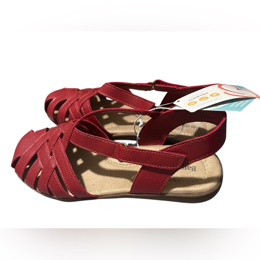 Women's 7W BareTraps Red Strappy Wide-Width Sandals